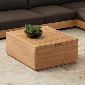 Volume Outdoor Square Storage Coffee Table (36") | West Elm (US)