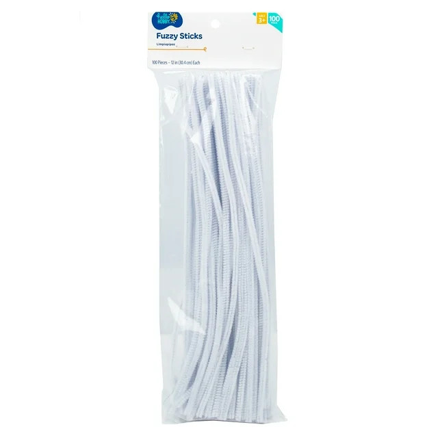 Hello Hobby White Fuzzy Sticks, 100-Pack - Walmart.com | Walmart (US)