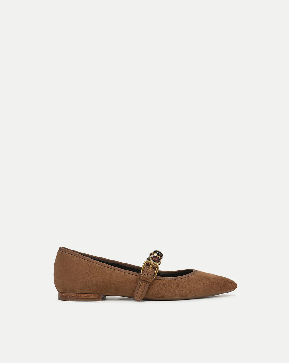 Veronica Beard Selene Embellished Flat Hazelwood | Veronica Beard