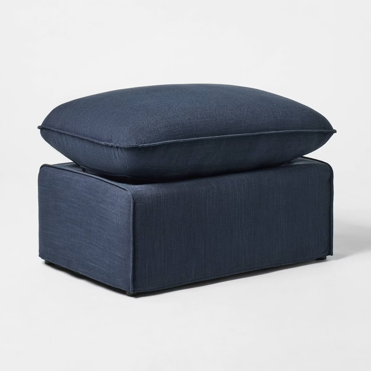Padded Slipcover Ottoman Blue - Threshold™ designed with Studio McGee | Target