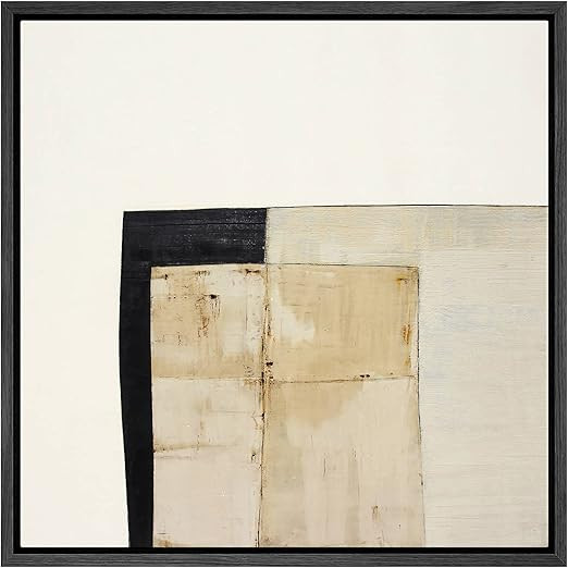 SIGNWIN Framed Canvas Print Wall Art Tan & Black Geometric Color Blocks Abstract Shapes Illustrat... | Amazon (US)