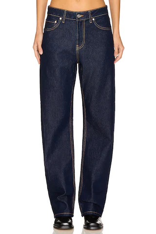 Alida Loose Bowed Jeans in Havana Night | Revolve Clothing (Global)