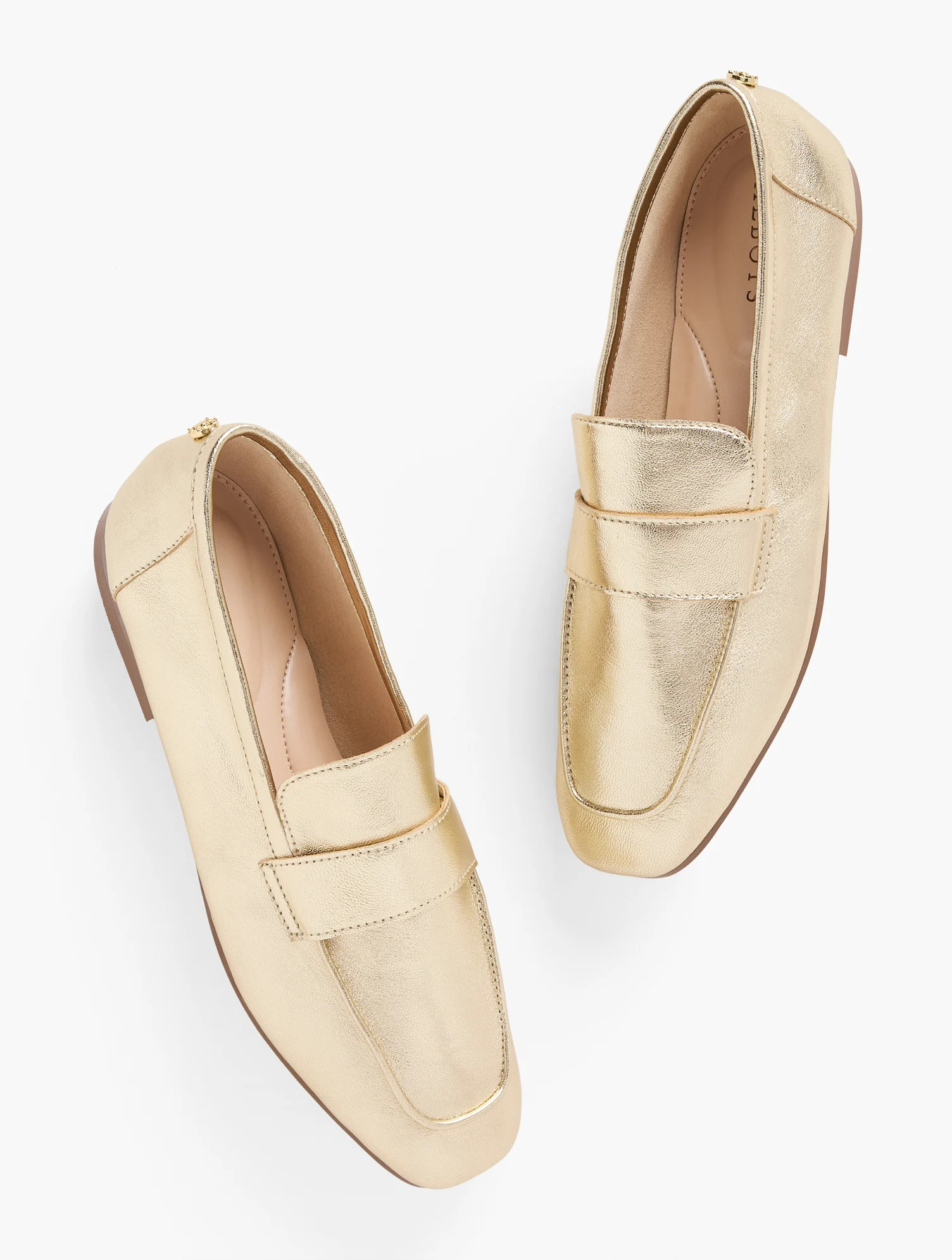 Audrey Metallic Nappa Loafers - Gold - 5M Talbots | Talbots