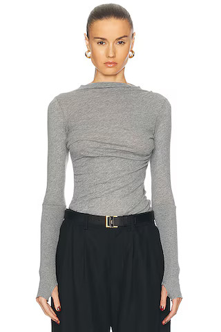 Enza Costa Cashmere Twist Top in Smoke | FWRD | FWRD 