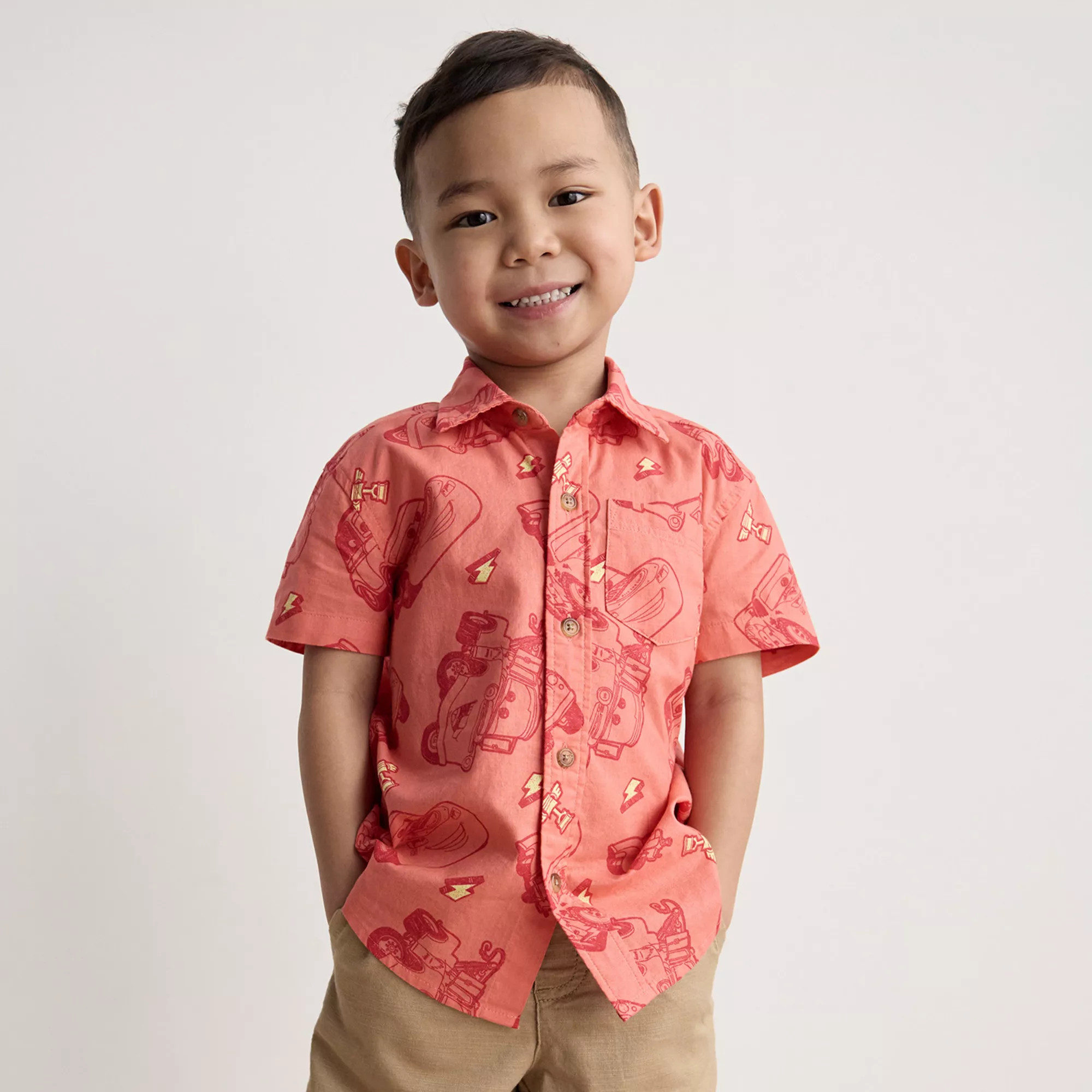 Disney / Pixar's Cars Baby & Toddler Boy Short Sleeve Button Down Shirt by Jumping Beans® | Kohl's