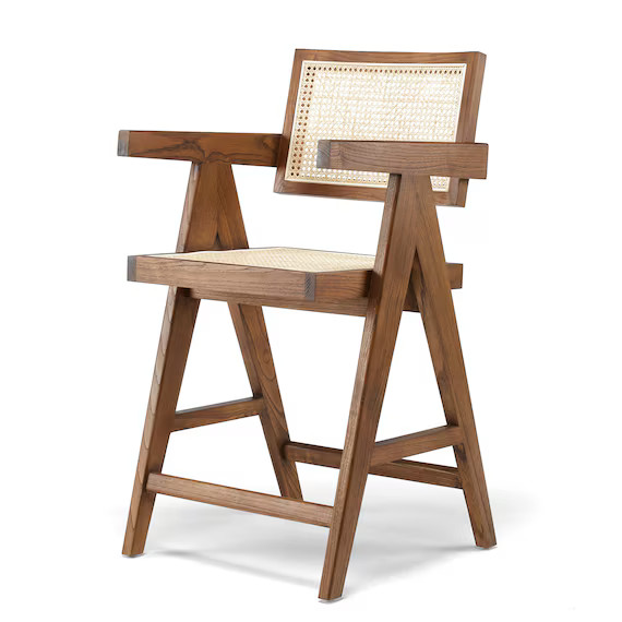 Pierre Jeanneret Mid Century Cane Counter Height Stool | Etsy | Etsy (US)