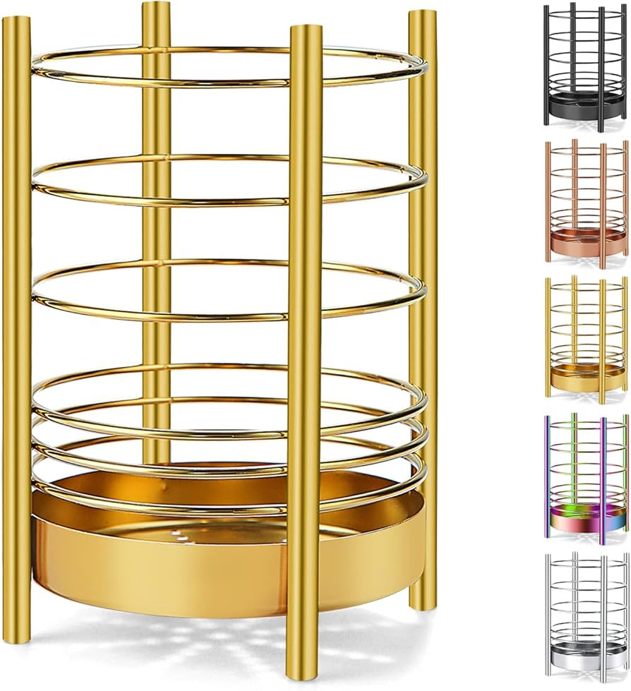 Gold Kitchen Utensil Holder for Kitchen Counter, Stainless Steel Utensil Crocks, Gold Titanium Co... | Amazon (US)