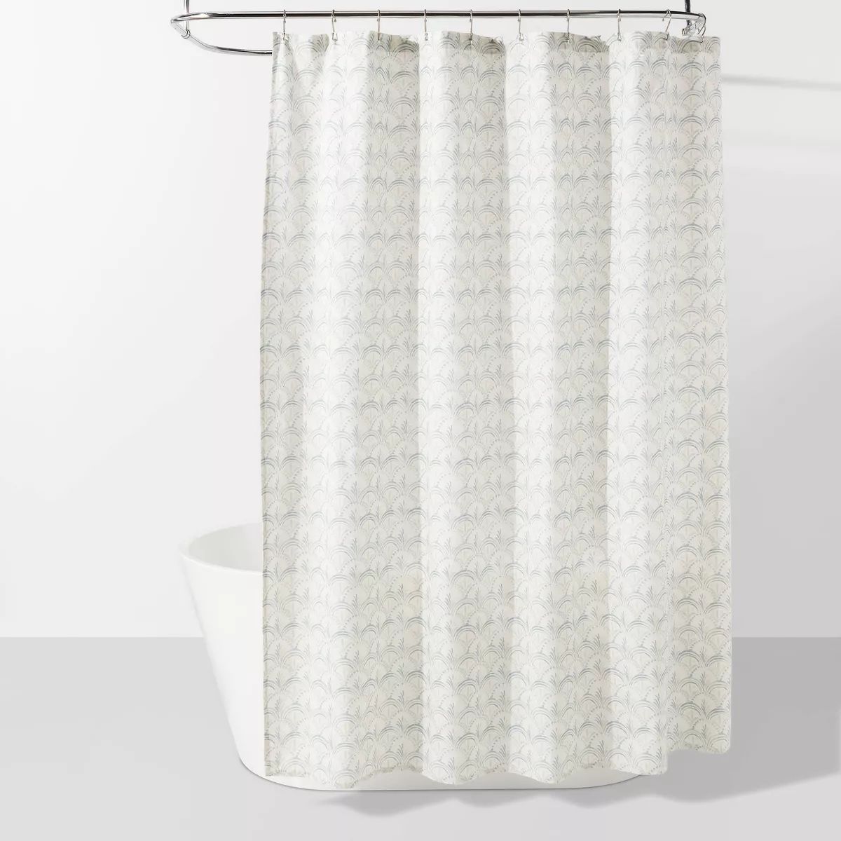 Block Print Scallop Shower Curtain Aqua Blue - Threshold™ | Target