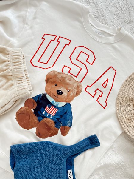 Totally ready to celebrate Memorial Day with my USA bear graphic sweatshirt.

White sweatshirt • loose shorts • blue cropped top  • beach wear • summer outfit • Target style • patriotic wear 

#LTKStyleTip #LTKFindsUnder50 #LTKSeasonal