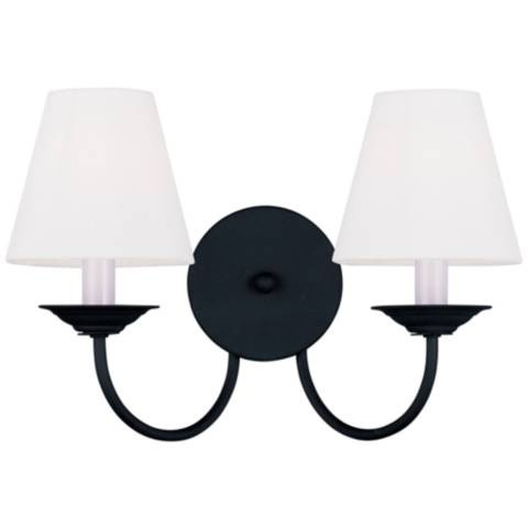 Mendham 10 1/2" High Black 2-Light Wall Sconce | Lamps Plus