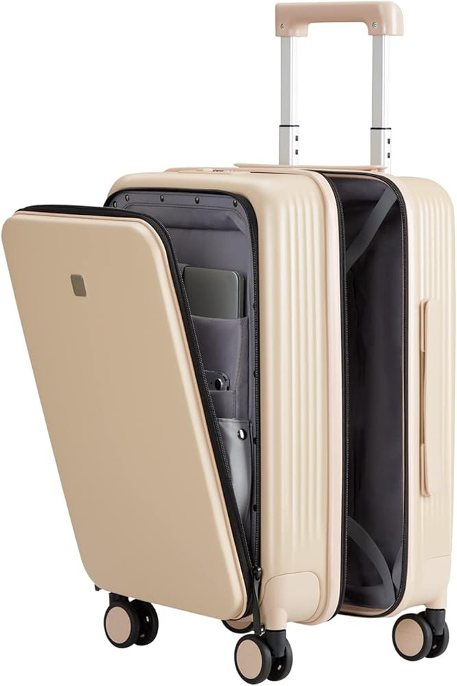 Hanke 20 Inch Carry-On Luggage with Wheels PC Hard Shell Suitcases Lightweight Front Opening Tsa ... | Amazon (US)