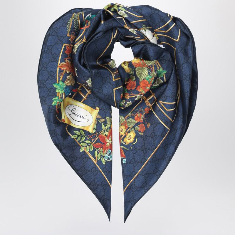 Gucci Midnight Scarf With Flora Print | Baltini
