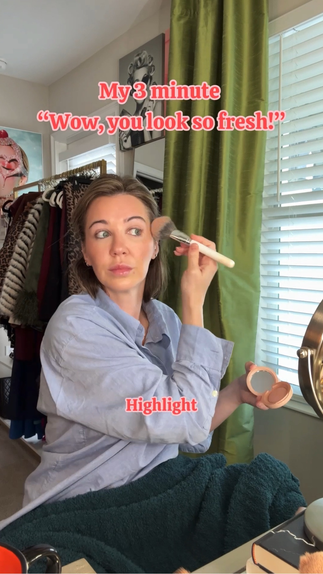 Shade names:

Under eye corrector: 1 fair 
Tinted spf: 24 
Bronzer: sand 
Highlight: mesmerize 
Blush: le bonbon 
Lipgloss: chillin like a villain 

#LTKStyleTip #LTKBeauty