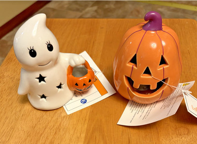 Target Bullseye Ceramic Ghost & Pumpkin Light Up Summerween Figurines 2026 | eBay | eBay US