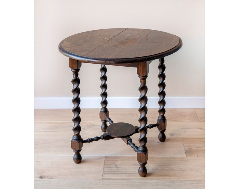 Old Round Barley Twist Table Antique Side Table With Turned - Etsy | Etsy (US)