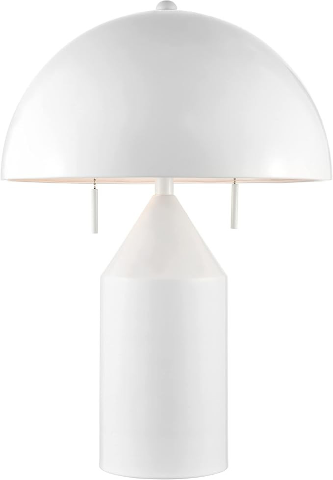 Lite Source Ranae 21 1/2" Gloss White Metal Modern Mushroom Table Lamp | Amazon (US)