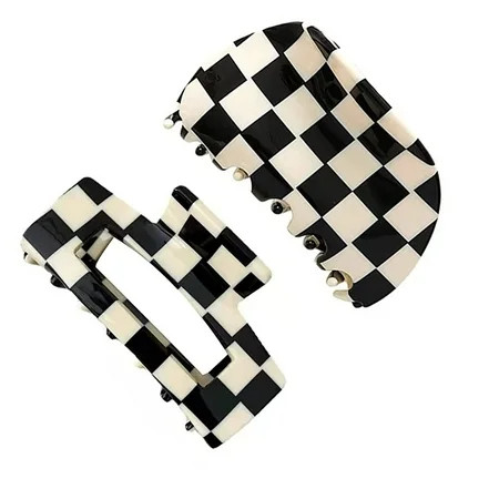 Hair Claw Clips for Women Large Hair Clips for Thick Hair and Thin Hair Vintage Black/White Checkere | Walmart (US)