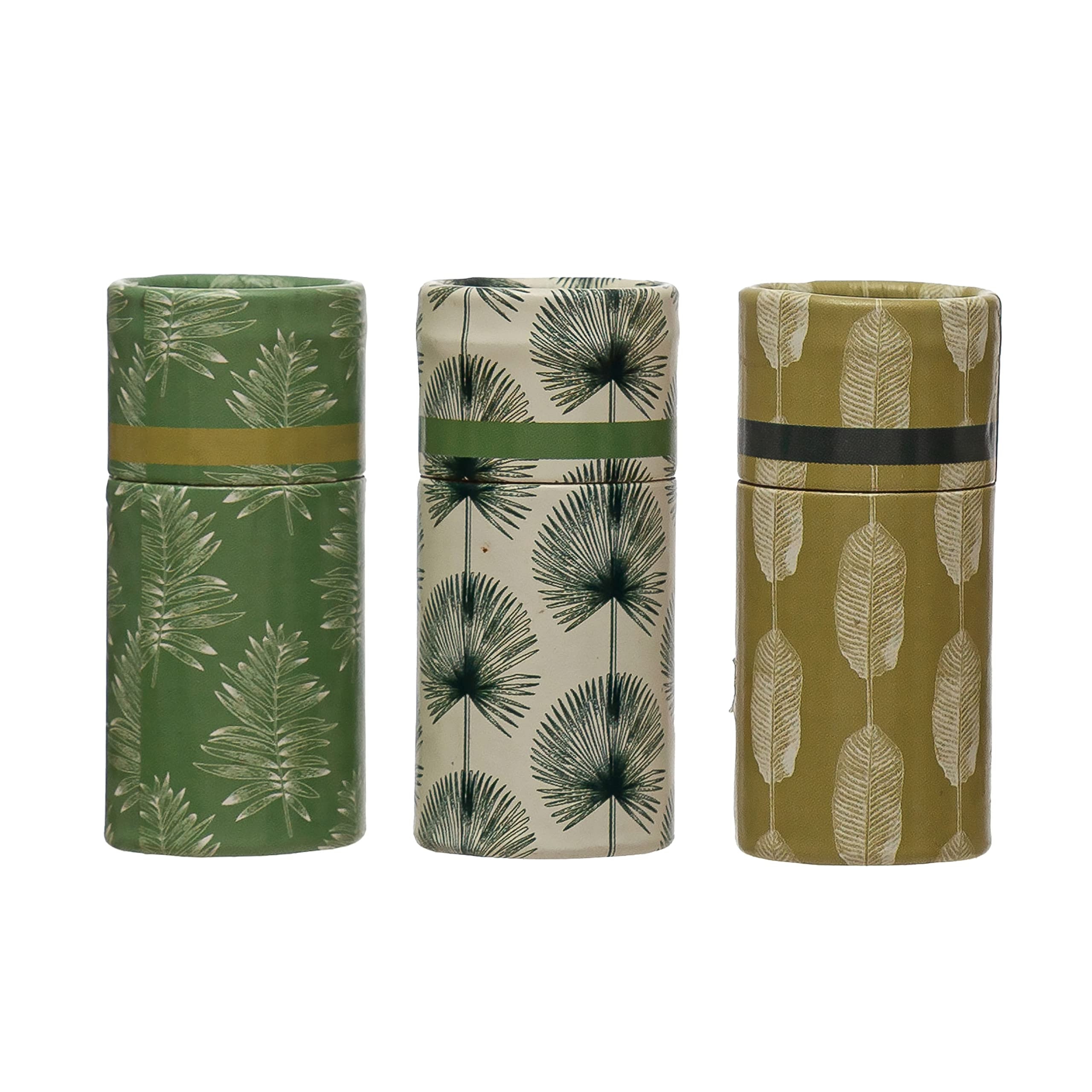 Safety Matches in Tube Matchbox with Leaves Print, 3 Styles | Amazon (US)