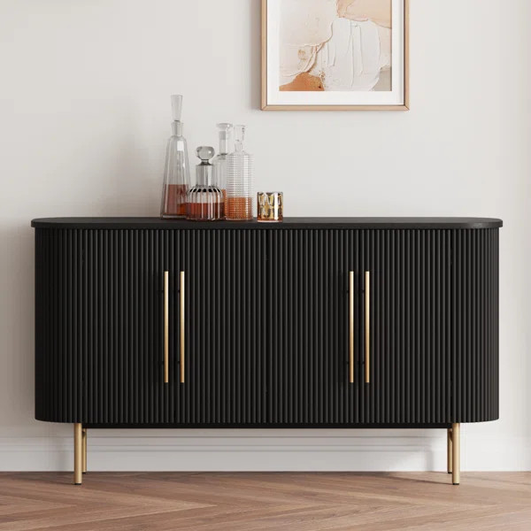 Penelope 60' Modern Sideboard with 4 Doors and Adjustable Shelves, Fluted Design | Wayfair North America