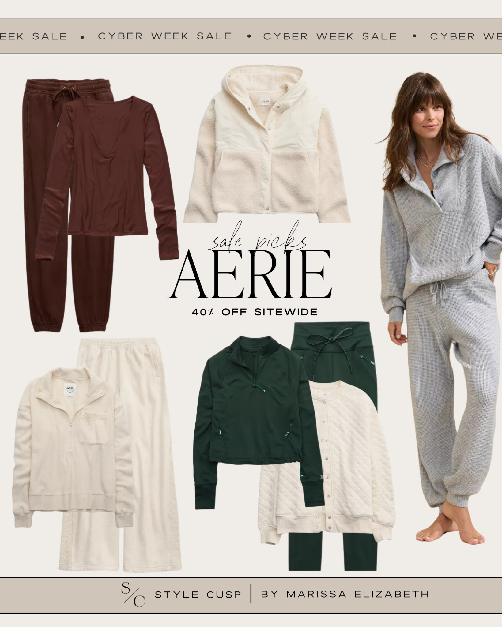 AERIE SALE! 40% off sitewide! This is what I just bought 🙌🏼 

Aerie must have, loungewear gift, cozy gift, cozy style, gift for her, holiday at home outfit 

#LTKSaleAlert #LTKCyberWeek #LTKActive