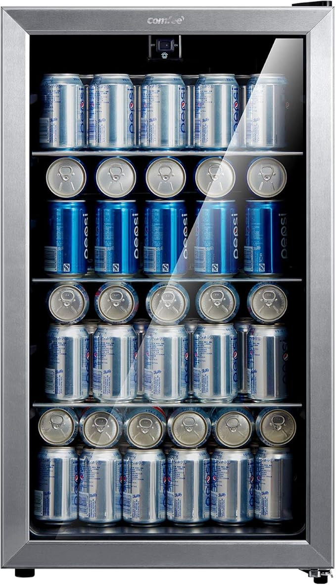 COMFEE' CRV115TAST Beverage Cooler, 115 Cans Beverage Refrigerator, Adjustable Thermostat, Glass ... | Amazon (US)