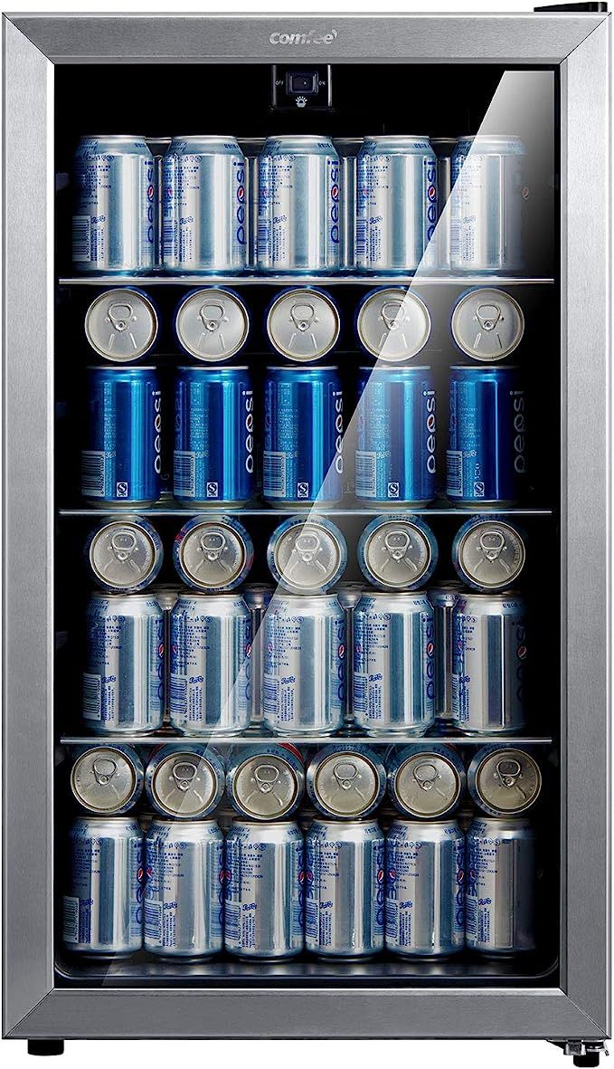 COMFEE' CRV115TAST Beverage Cooler, 115 Cans Beverage Refrigerator, Adjustable Thermostat, Glass ... | Amazon (US)
