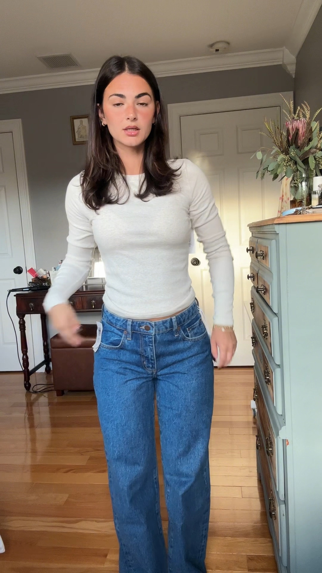 Best basics! Small in tops, medium in vest, 25 in jeans 

#LTKGiftGuide #LTKSeasonal #LTKVideo