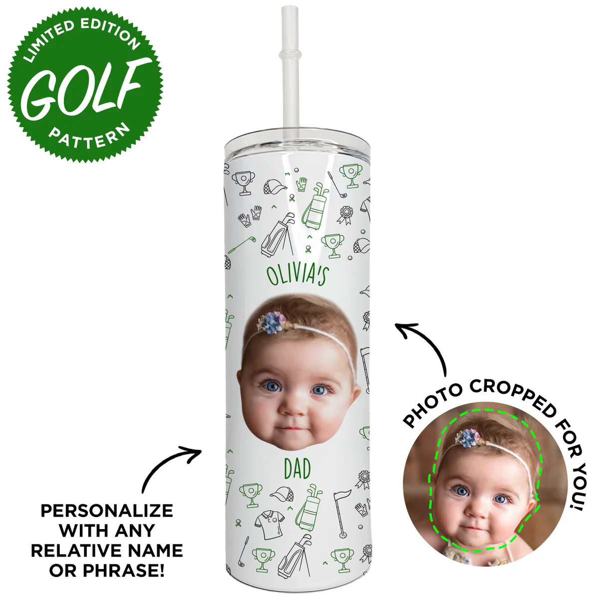 Personalized Golf Skinny Tumbler | Type League Press