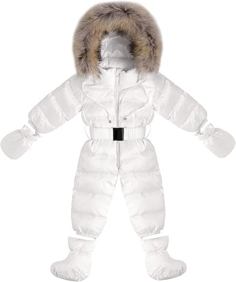 Toddler Boy Girl Zipper Snowsuit Hood Coat Comfortable Winter Warm Romper Infant Jumpsuit Outfit | Amazon (US)