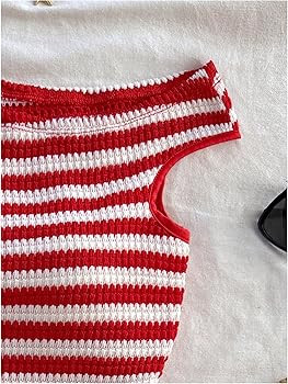 Verdusa Women's 2 Piece Striped Set Off Shoulder Tops and Shorts Two Piece Going Out Vacation Cru... | Amazon (US)