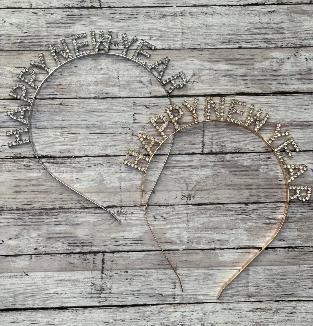 Happy New Year Headband. Gold Rhinestone Headband. New - Etsy | Etsy (US)