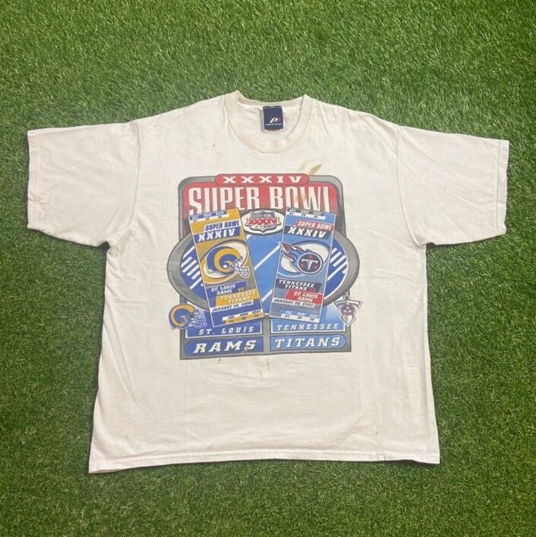 Vintage Tennessee Titans Vs St Louis Rams Super Bowl 2000 T Shirt Tee Size Xtra Large XL NFL Foot... | Etsy (US)