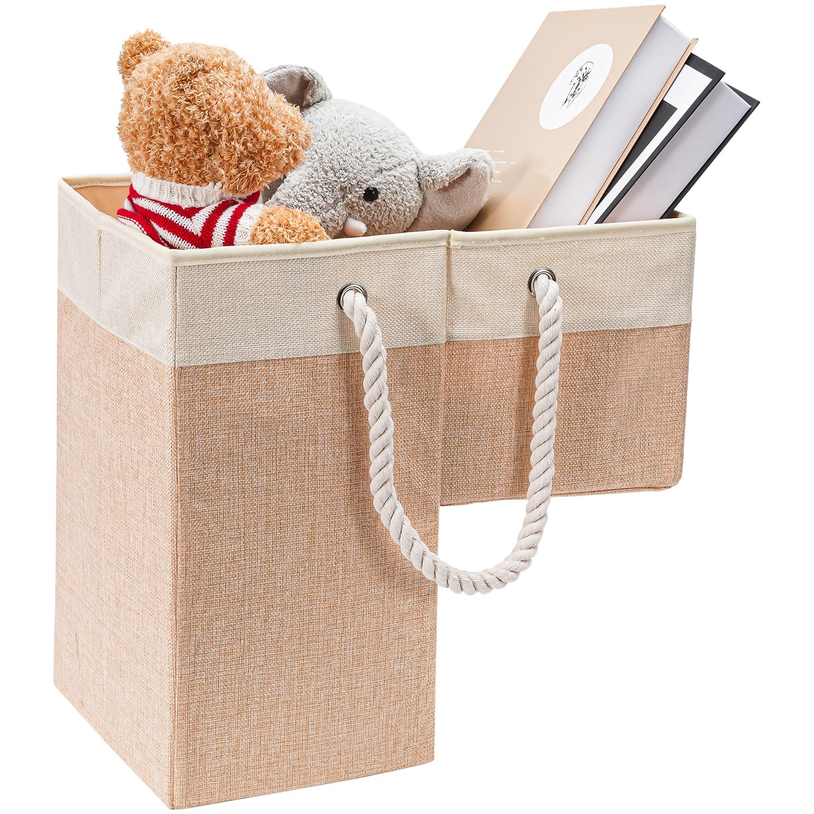 Puricon Stair Basket for Wooden Stairs, Stair Flax Step Storage Basket with Rope Handles Foldable... | Amazon (US)