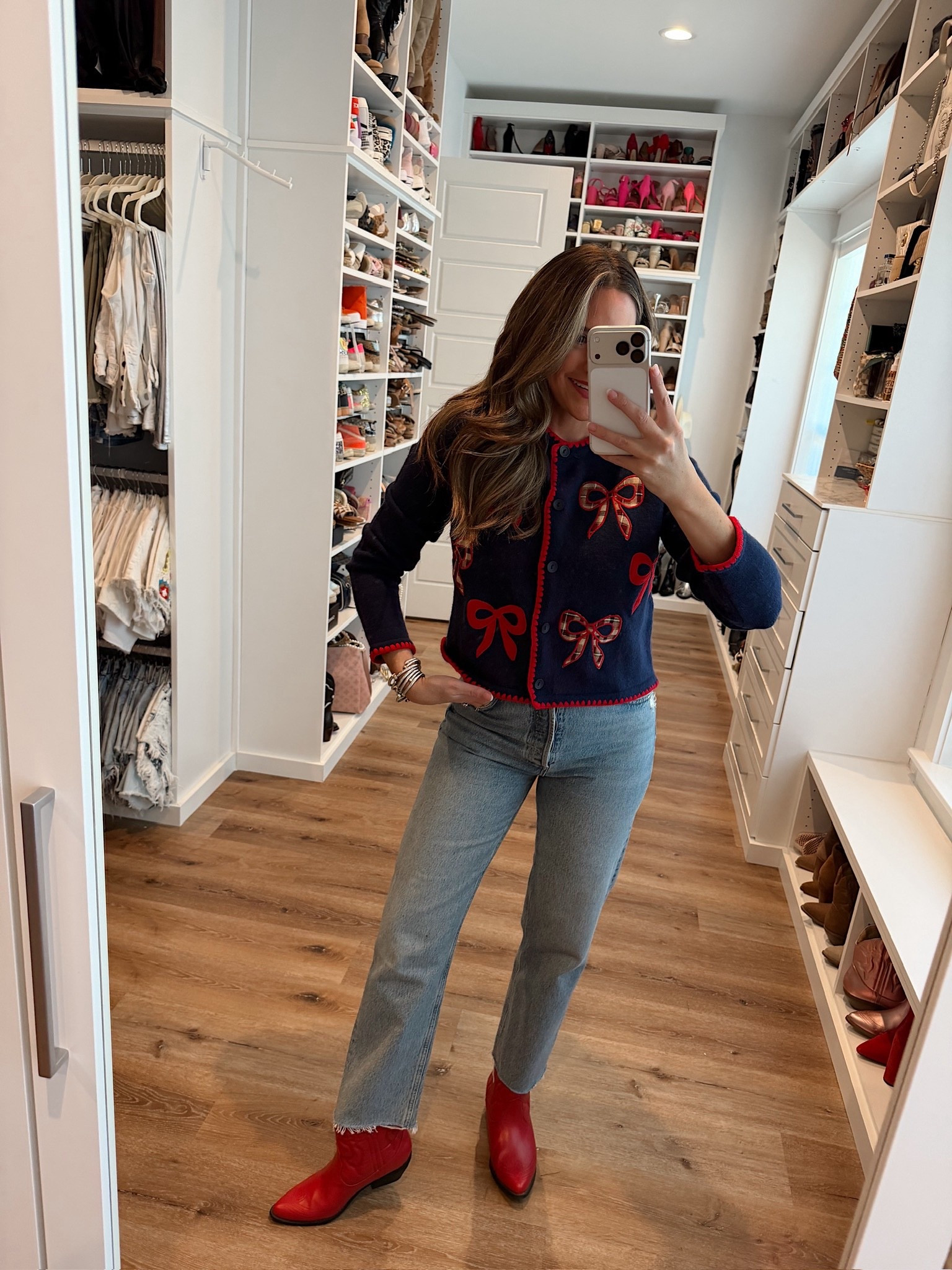 Festive outfits for any holiday occasion. From cozy sweaters to fun, colorful dresses, these Amazon finds make getting dressed the easiest part of the season. 

In a small bow cardigan, size 8 jeans, boots and accessories- fits tts.

Shop dandy, holiday outfit, christmas sweater, christmas party outfit, christmas outfit, fall outfit

#LTKSeasonal #LTKHoliday #LTKStyleTip