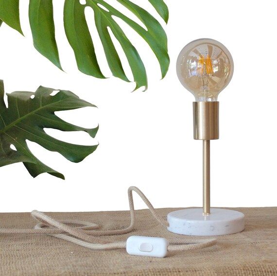 Modern Marble Table Lamp Gold Boho Light Minimal Lighting Home Decor | Etsy (US)