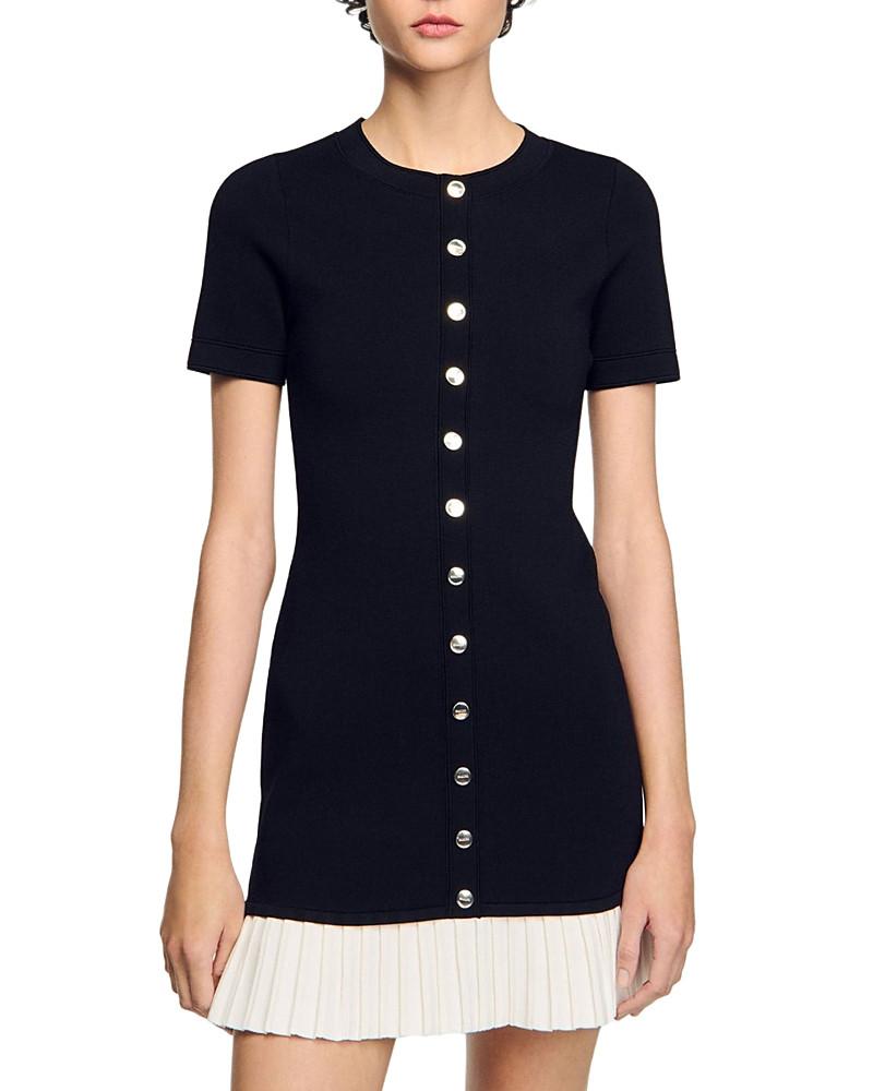 Sandro Short Knit Dress with Ruffle | Bloomingdale's (US)