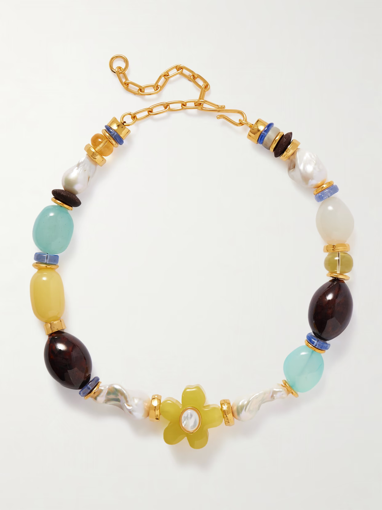 Lizzie Fortunato - Mistflower Gold-plated Multi-stone Beaded Necklace - One size | NET-A-PORTER (UK & EU)