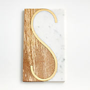 "S" Monogrammed Serving Board + Reviews | Crate & Barrel | Crate & Barrel