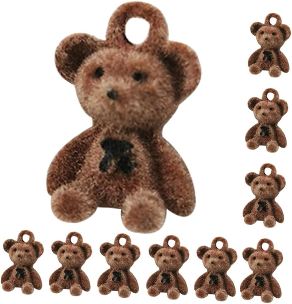 STOBAZA 10Pcs DIY Bear Charms Soft Flocked Jewelry Accessories for Earrings and Bracelets Safe Ma... | Amazon (CA)