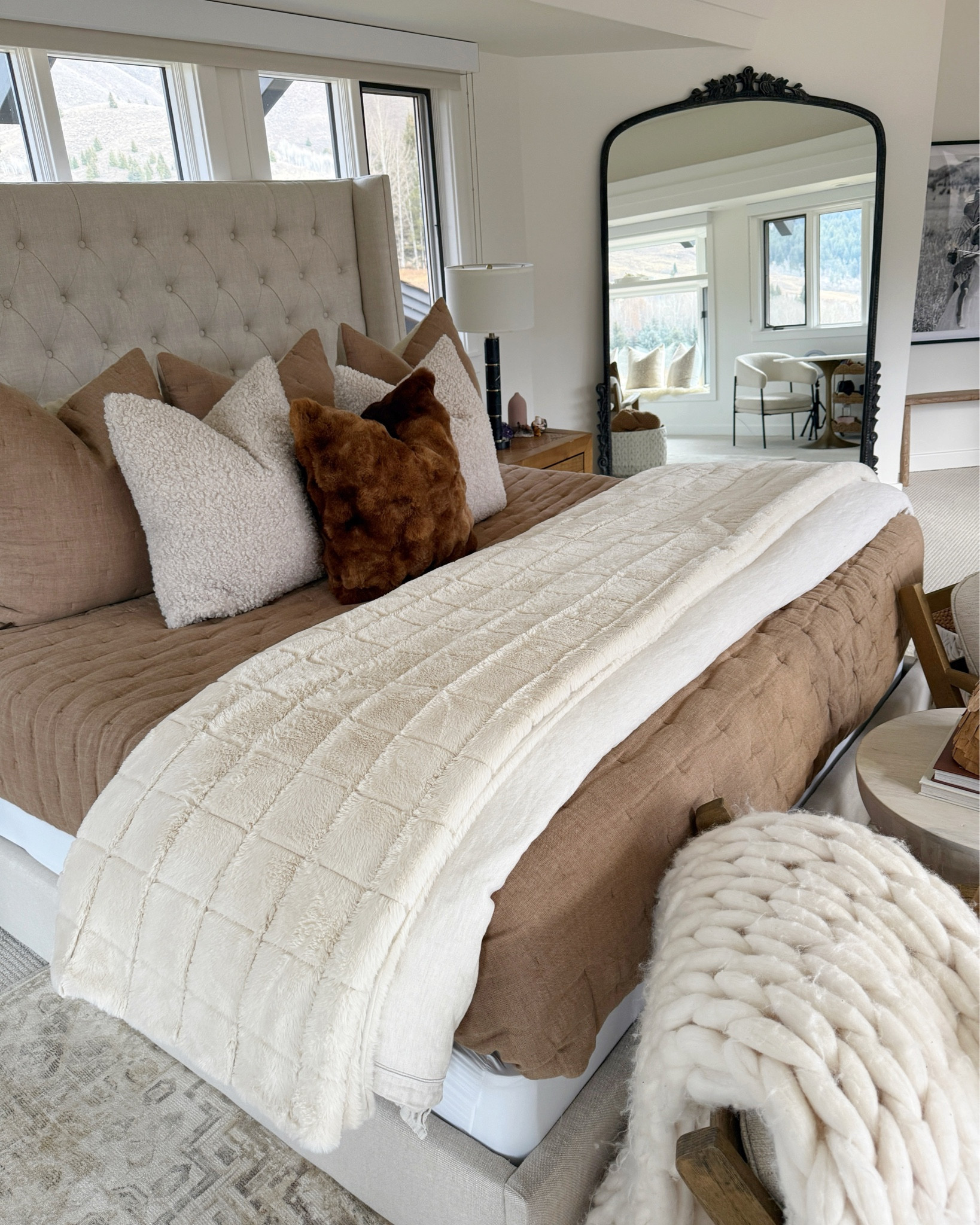 Winter brown and neutral bedding! 

Pillows
Bedroom decor
Home
Mirror

#LTKHome #LTKSeasonal