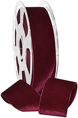 Morex Ribbon Nylvalour Velvet Ribbon, Nylon, 1 1/2 inches by 11 Yards, Wine, Item 01240/10-424, 1.5" | Amazon (US)