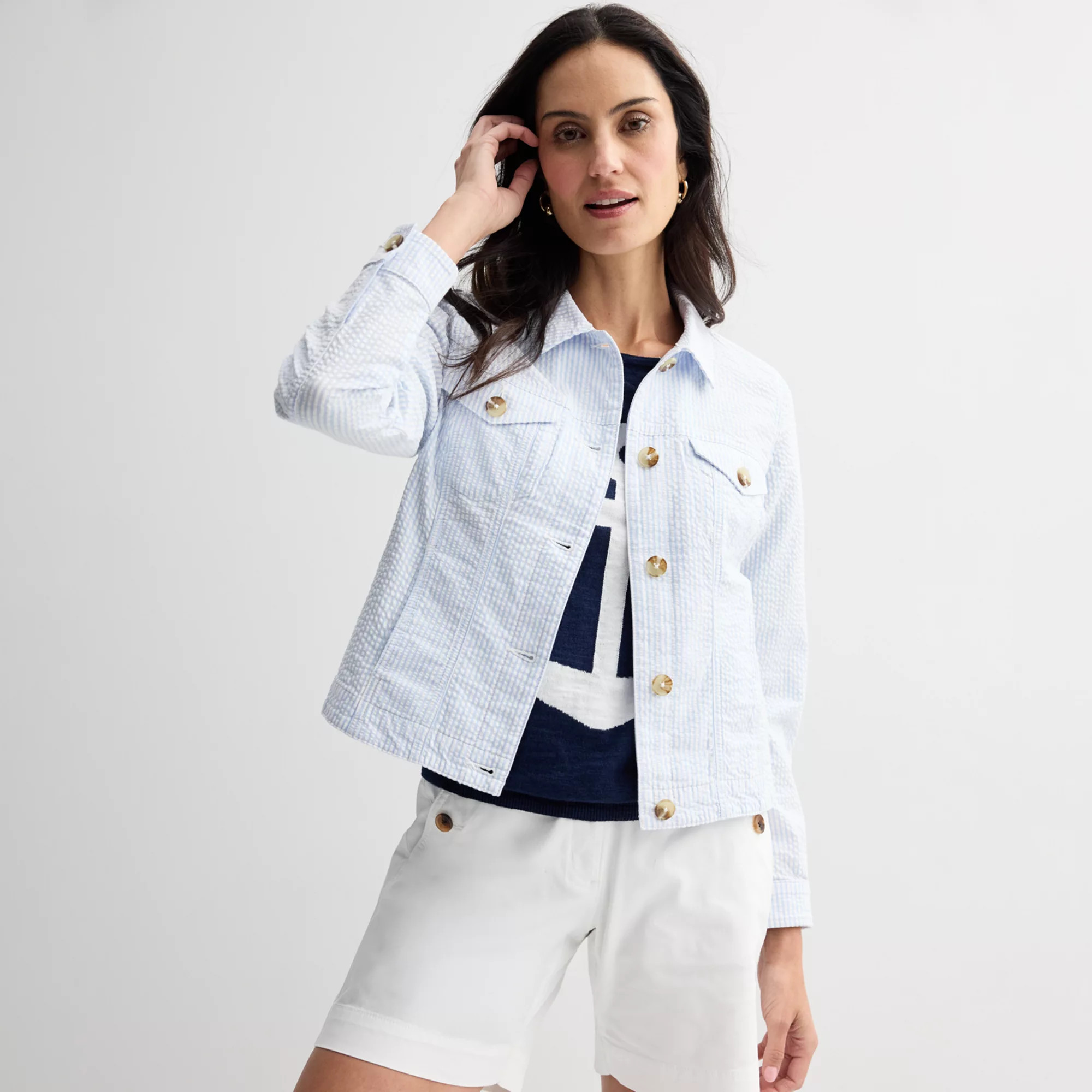 Women's Croft & Barrow® Seersucker Jacket | Kohl's