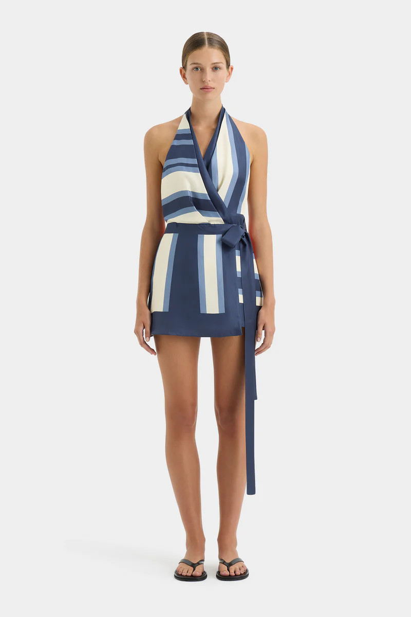 Dazed Wrap Halter Mini Dress | Sir The Label (ANZ)