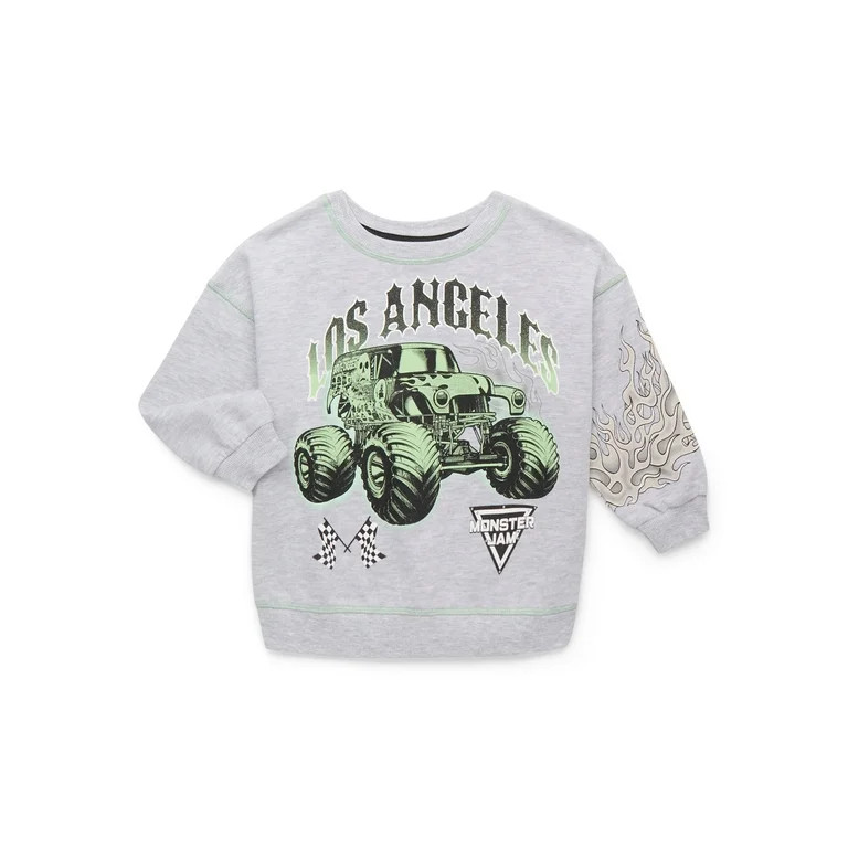 Monster Jam Toddler Boys Graphic Crewneck Sweatshirt, Sizes 12 Months-5T | Walmart (US)
