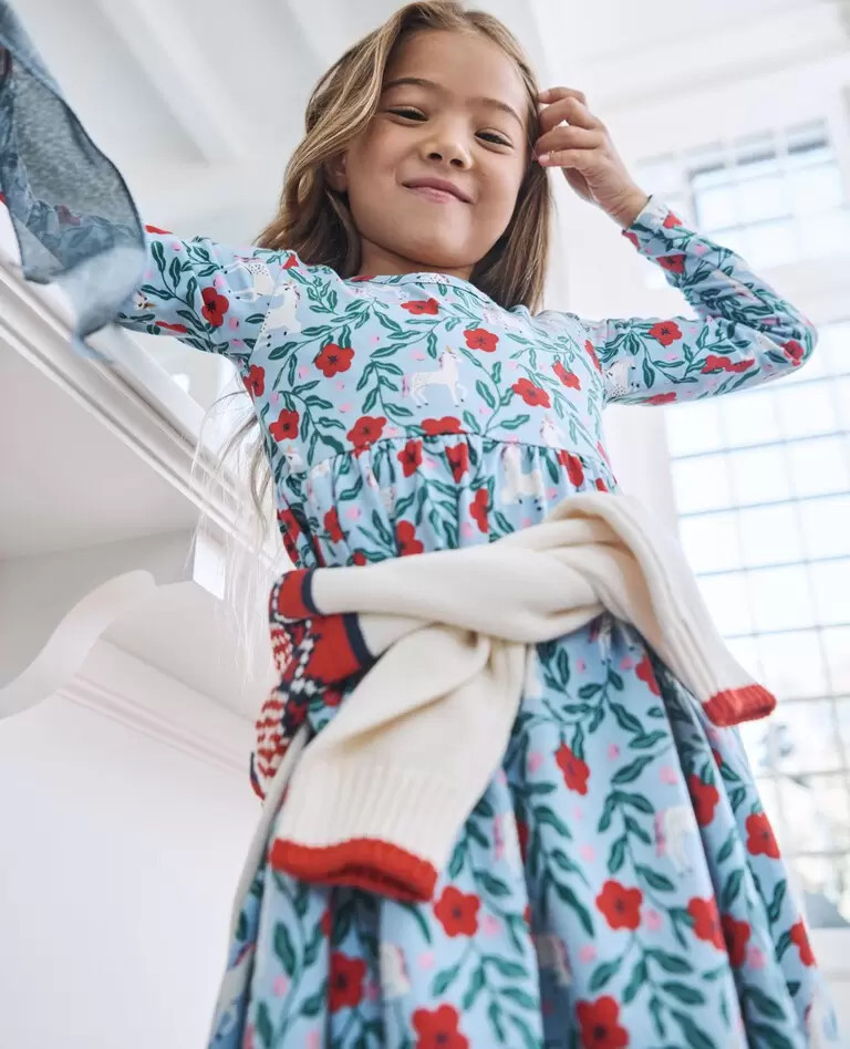 Holiday Long Sleeve Skater Dress with Pockets | Hanna Andersson