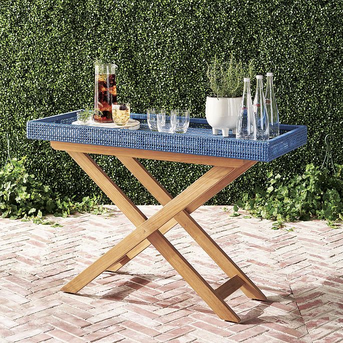 Blue Wicker with Natural Teak $799.00 Clearance $399.97 | Frontgate