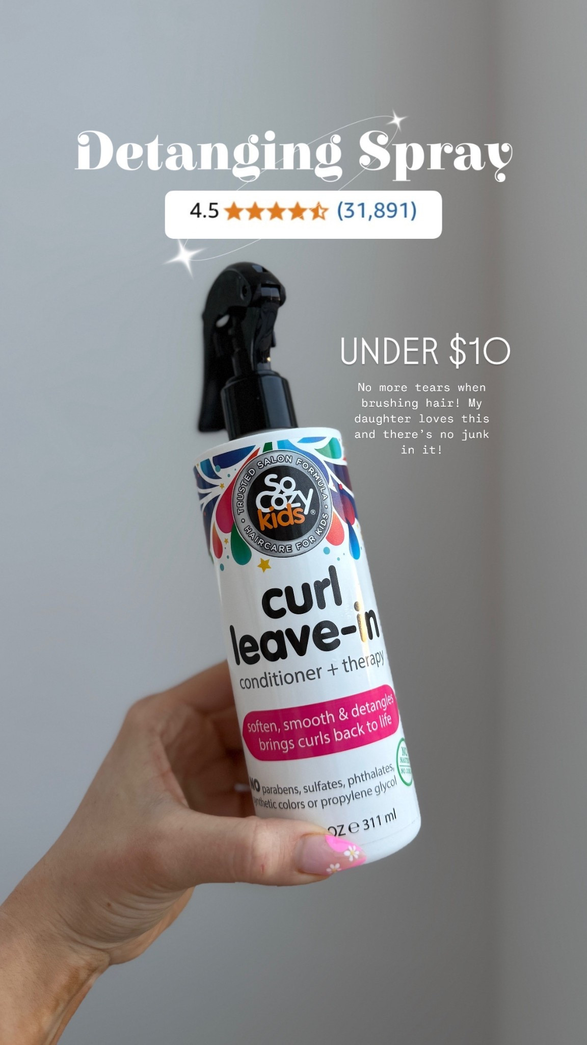 This has helped hair brushing time SO much! No more tears! Smells amazing and is under $10 @amazon #ad #founditonamazon #Easter2025 