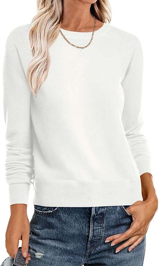 ANRABESS Sweater for Women Long Sleeve Crewneck 2026 Spring Winter Soft Loose Fit Basic Knit Pull... | Amazon (US)