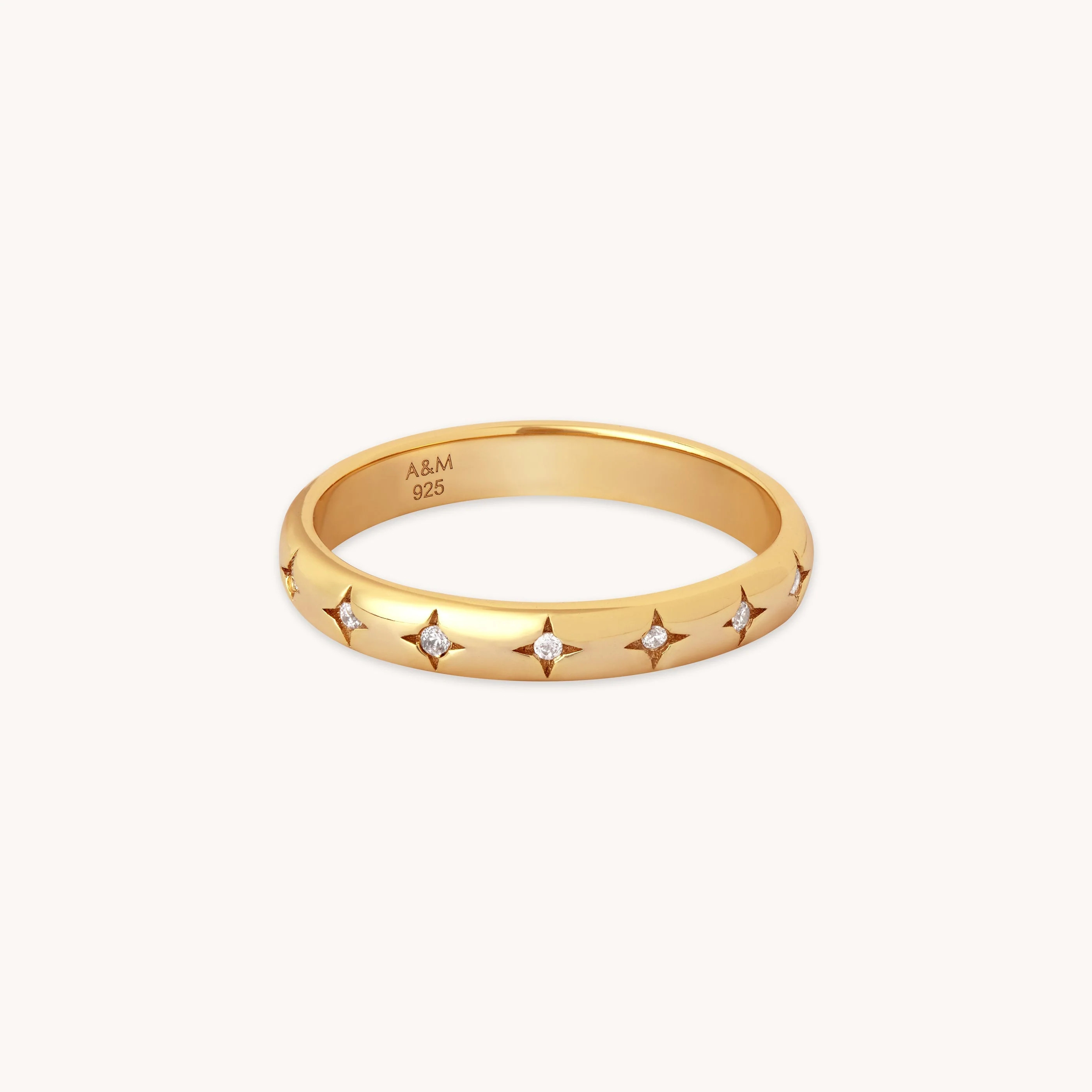Cosmic Star Band Ring in Gold | Astrid & Miyu UK