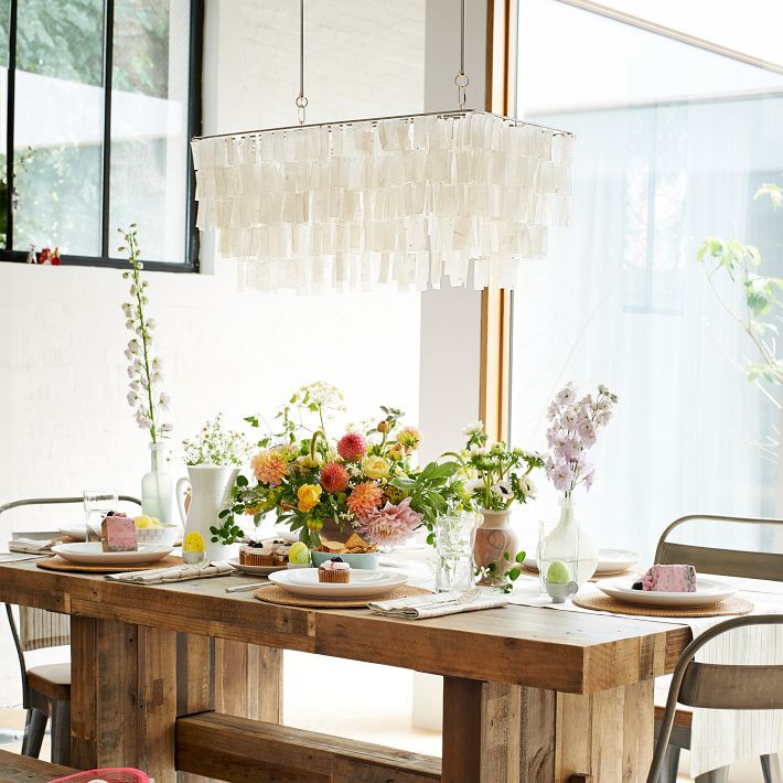Capiz Rectangle Chandelier (30.5") | West Elm (US)
